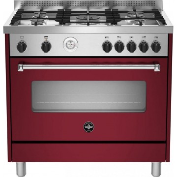 La Germania AMN96 5 G VI T Κουζίνα Υγραερίου & Ρεύματος 115lt με Εστίες Υγραερίου Π89.7εκ. Κόκκινη